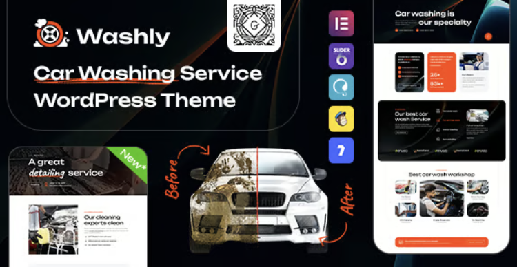 Washly - Car Wash Service WordPress Theme + Gutenberg