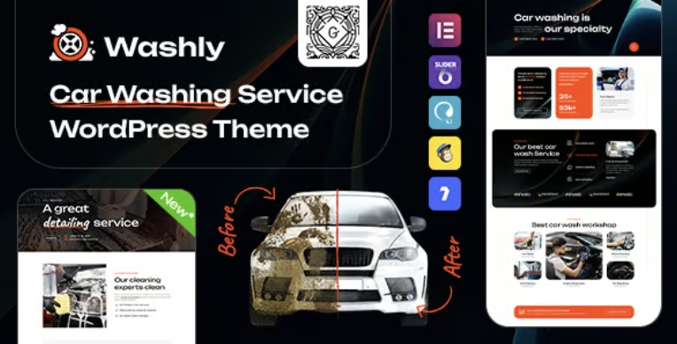 Washly - Car Wash Service WordPress Theme + Gutenberg