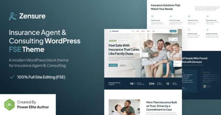 Zensure – Insurance Agent & Consulting Gutenverse FSE WordPress Theme