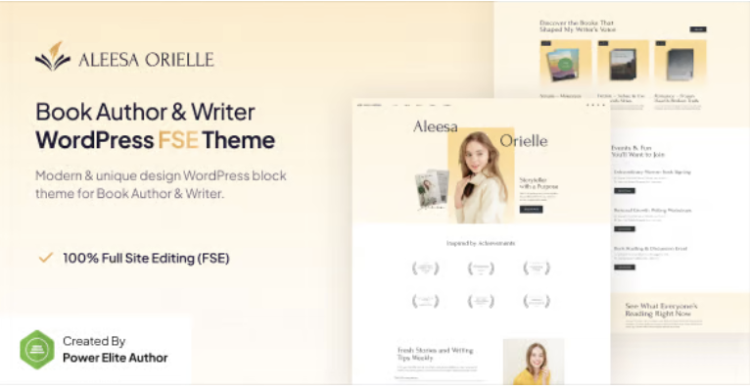 Aleesa – Book Author & Writer Gutenverse FSE WordPress Theme