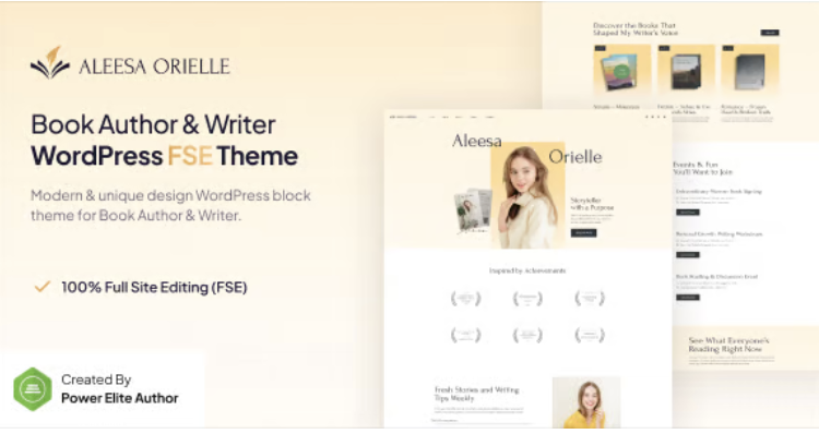 Aleesa – Book Author & Writer Gutenverse FSE WordPress Theme
