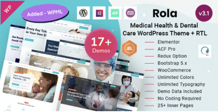 Rola – Medical Health, Dentist Clinic & Healthcare WordPress Theme