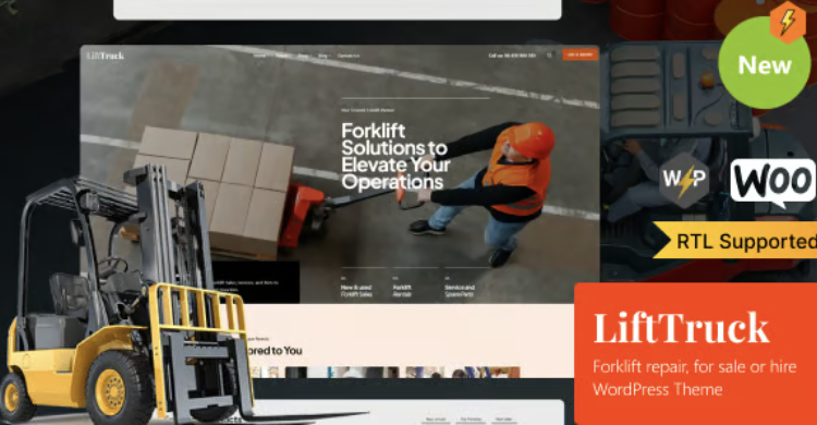 LiftTruck - Forklift Rentals, Services & Dealer WordPress Theme