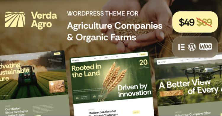 VerdaAgro - Agriculture Companies & Organic Farms WordPress Theme