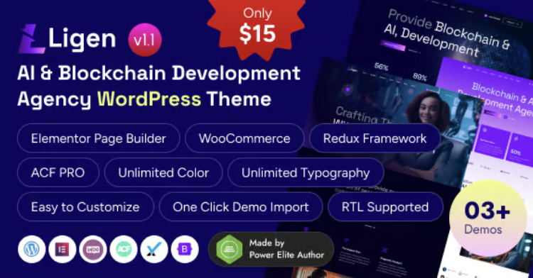 Ligen – AI & Blockchain Development Agency WordPress Theme