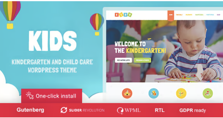 Kids - Day Care & Kindergarten WordPress Theme for Children