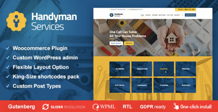 Handyman Services - Construction & Renovation WordPress Theme