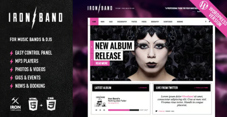 IronBand - Music Band & DJ WordPress Theme