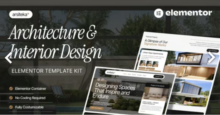 Arsiteka - Architecture & Interior Design Elementor Template Kit