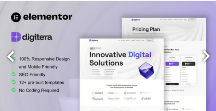 Digitera - Digital Agency Elementor Pro Template Kit