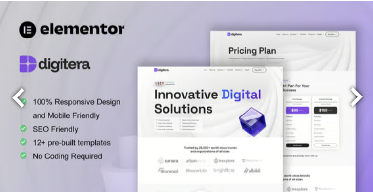 Digitera - Digital Agency Elementor Pro Template Kit