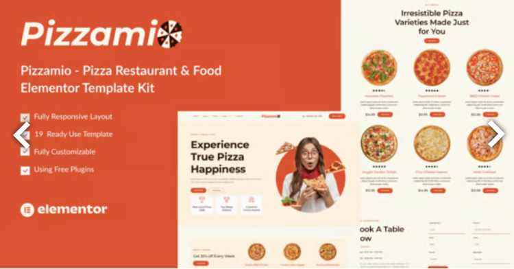 Pizzamio - Pizza Restaurant & Food Elementor Template Kit