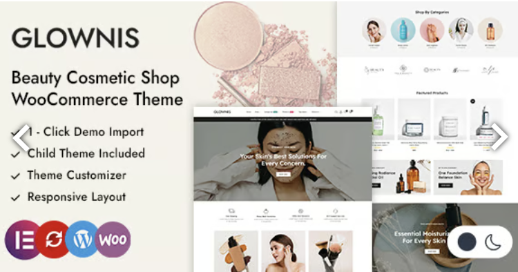 Glownis - Beauty and Cosmetics Shop WordPress WooCommerce Theme