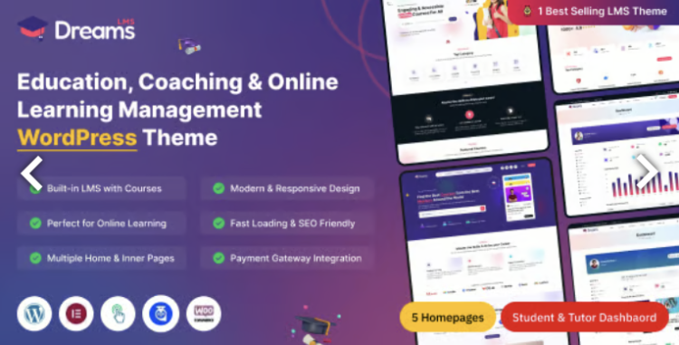 Dreams LMS - Learning Management System & Online Courses LMS WordPress Theme