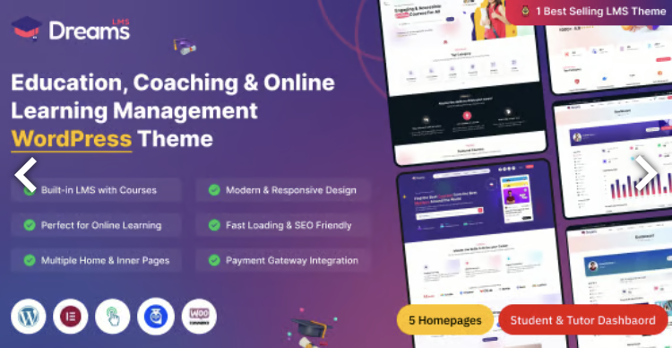 Dreams LMS - Learning Management System & Online Courses LMS WordPress Theme