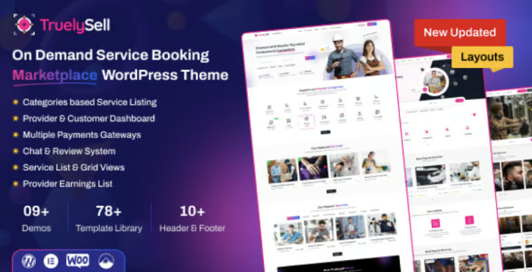 TruelySell - Service Marketplace & Booking Platform WordPress Theme