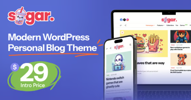 Sugar - Modern WordPress Personal Blog Theme