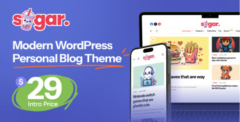 Sugar - Modern WordPress Personal Blog Theme 2 Sugar - Modern WordPress Personal Blog Theme