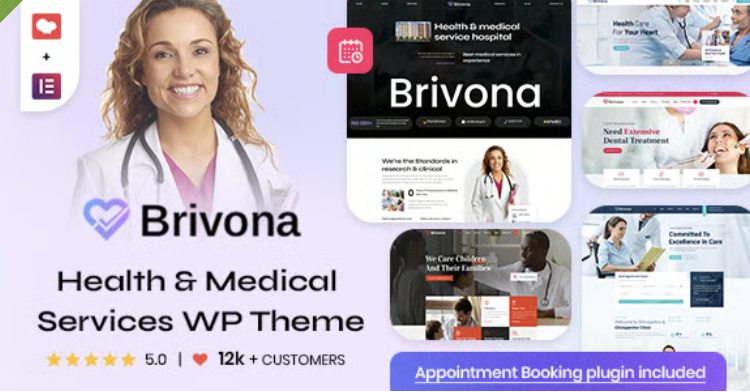 Brivona - Clinical Websites WordPress Theme with Appointments Booking
