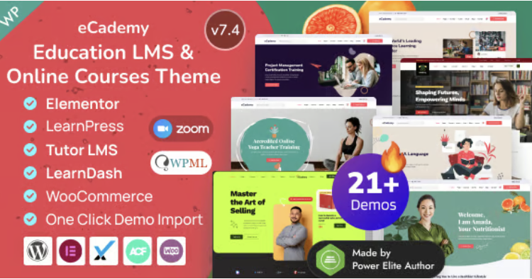 eCademy - Education LMS & Online Coaching Courses WordPress Theme