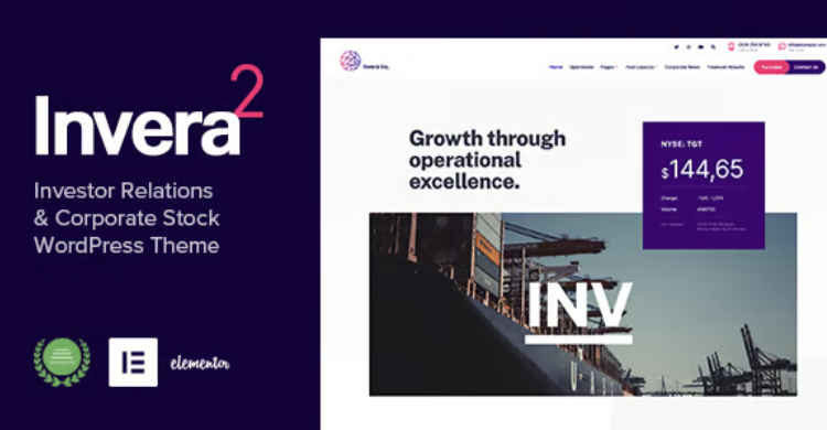 Invera - Investor Relations & Corporate Information WordPress Theme