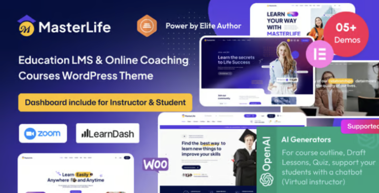 MasterLife - Education LMS & Online Coaching Courses WordPress Theme