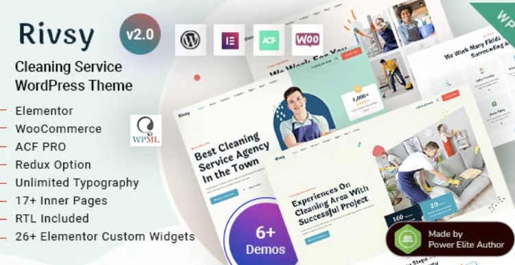 Rivsy – Cleaning Services WordPress Theme for Maid, Housekeeping & Janitorial Companies