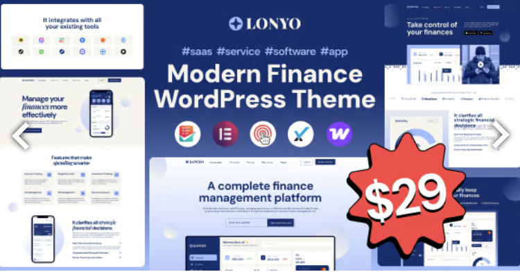 Lonyo - Software, SaaS & Startup WordPress Theme