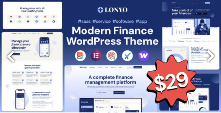 Lonyo - Software, SaaS & Startup WordPress Theme