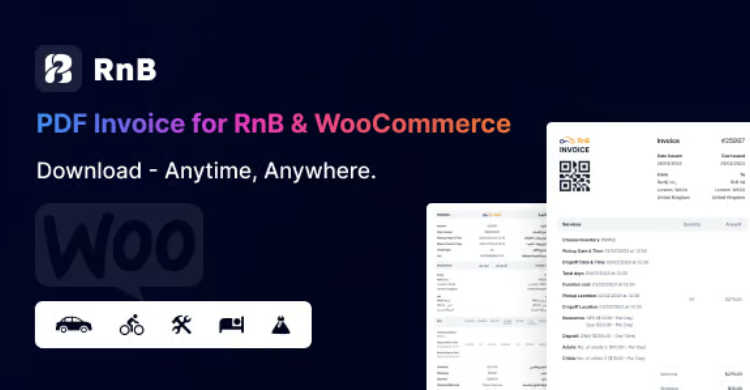 Rental Invoice - PDF Invoice For RnB & WooCommerce