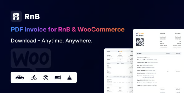 Rental Invoice - PDF Invoice For RnB & WooCommerce