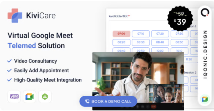 KiviCare(TM) - Google Meet Telemed And WooCommerce Payment Gateway (Add-on)