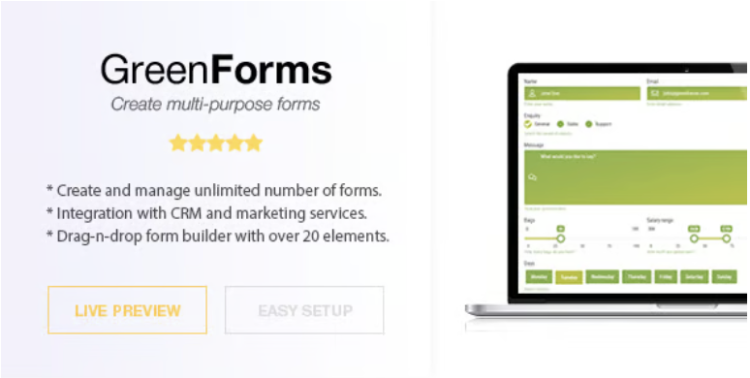 WordPress Form Builder - Green Forms