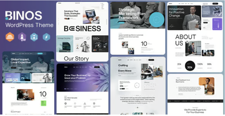 Binos - Business Consulting & Marketing WordPress Elementor Theme