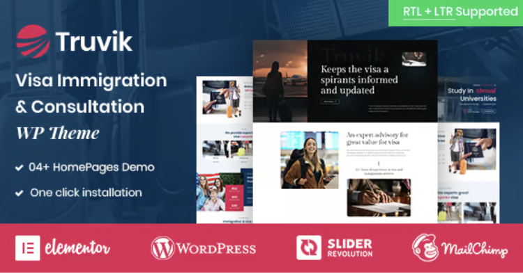 Truvik - Immigration Consulting WordPress Theme + RTL