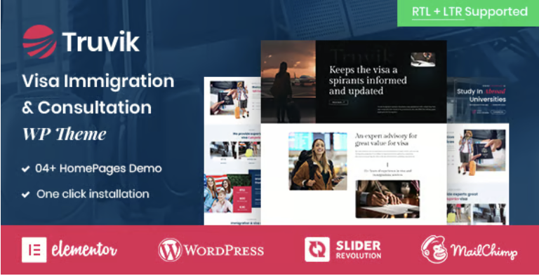 Truvik - Immigration Consulting WordPress Theme + RTL