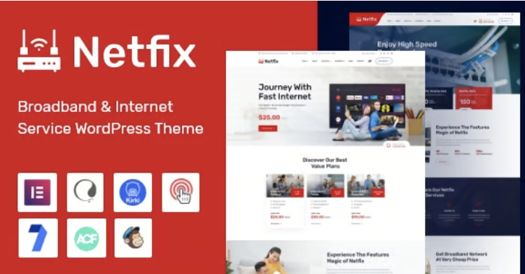 Netfix – Broadband & Internet Services WordPress Theme + RTL