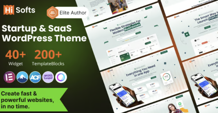 Hisofts - Startup & SaaS WordPress Theme