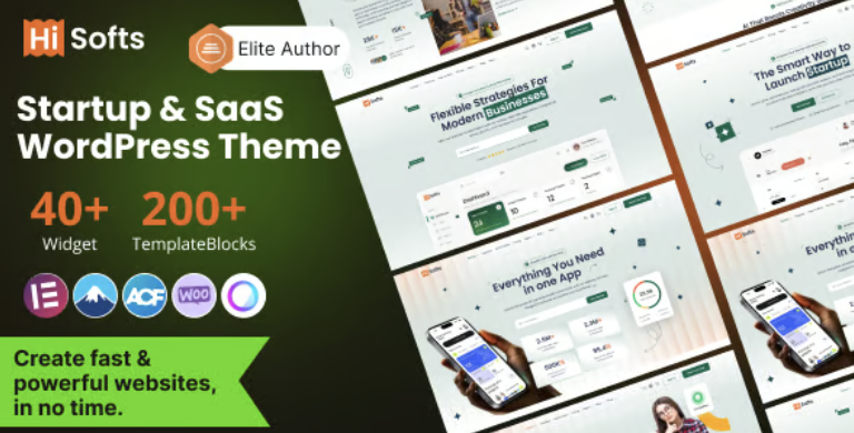 Hisofts - Startup & SaaS WordPress Theme