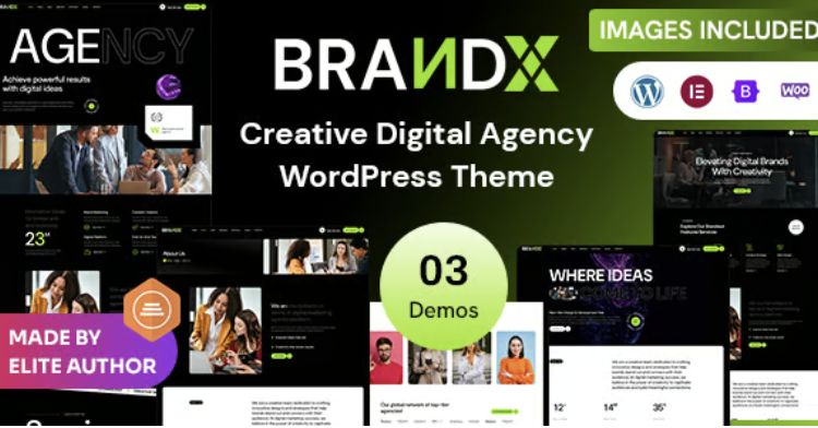 Brandx – Creative Digital Agency & Portfolio WordPress Theme for Elementor