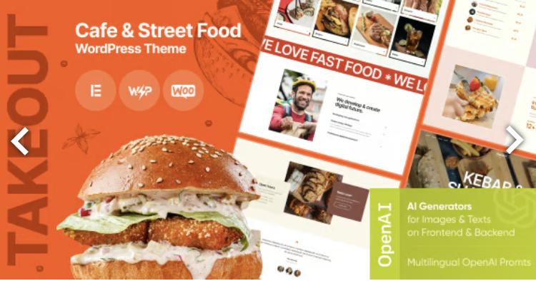 Takeout - Fast Food Delivery Cafe WordPress Theme