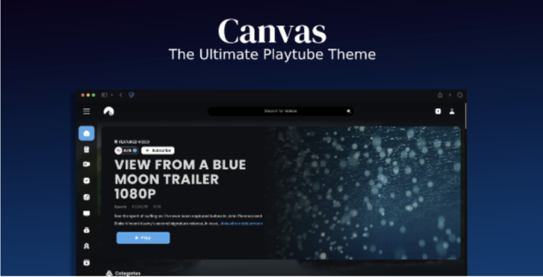 Canvas - The Ultimate Playtube Theme
