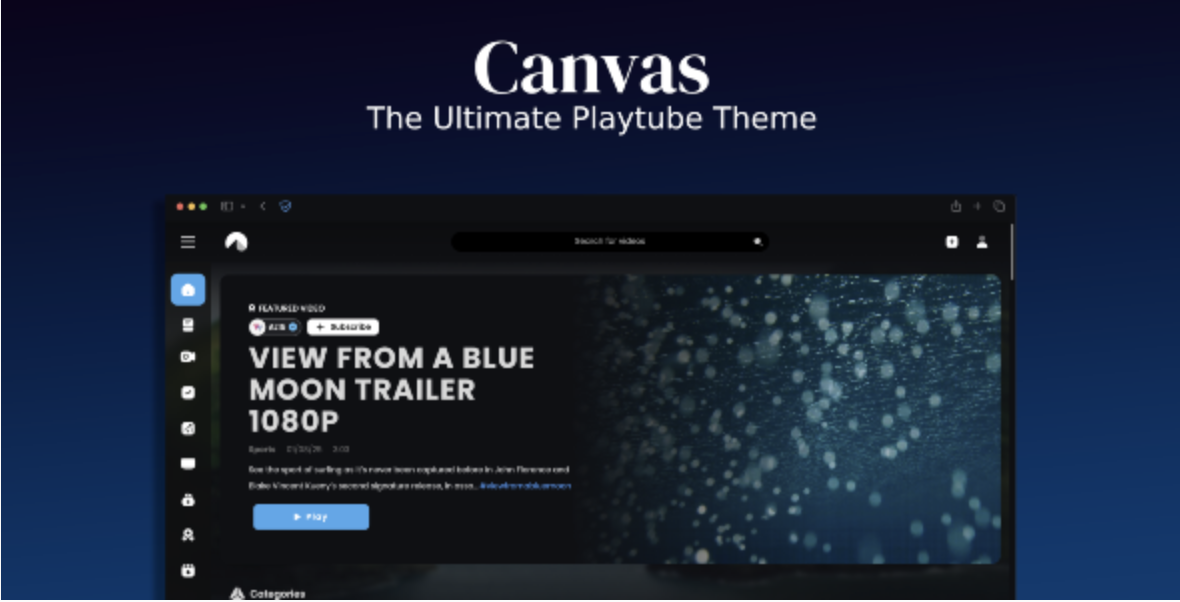 Canvas - The Ultimate Playtube Theme