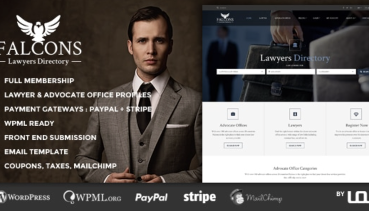 Falcons – Directory for Lawyers Law Firms WordPress Theme