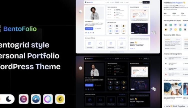 Bentofolio – Personal Portfolio WordPress Theme