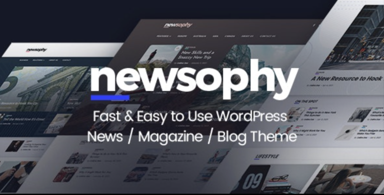Newsophy – Fast and Easy to Use WordPress News and Blog Theme