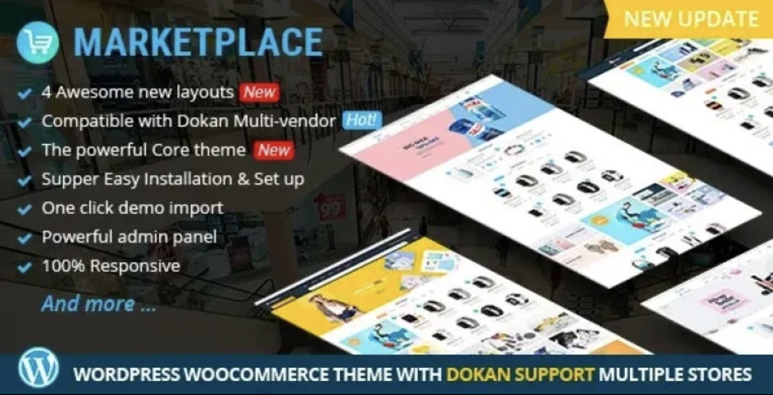 Marketplace WP Theme support Dokan Multi Vendors 2 Marketplace WP Theme support Dokan Multi Vendors