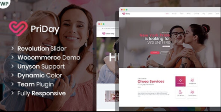 PriDay – LGBT Community WordPress Theme