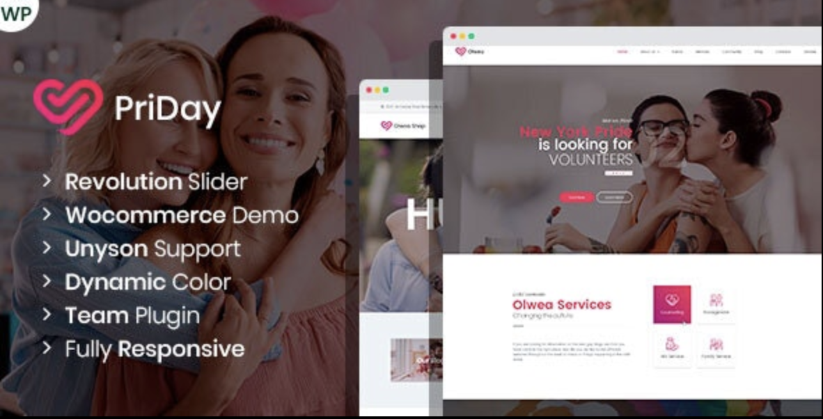 PriDay – LGBT Community WordPress Theme