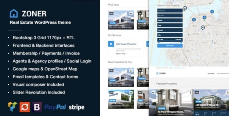 Zoner – Real Estate WordPress Theme